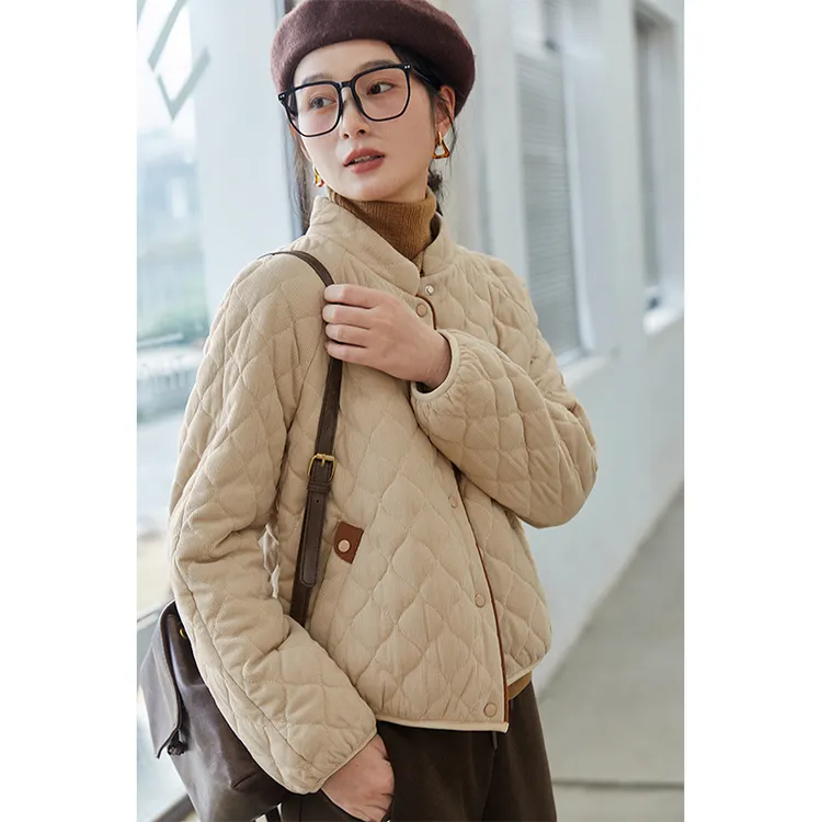 红念杏色棉服女短款小个子冬季2025新款休闲气质冬装短款棉服女款