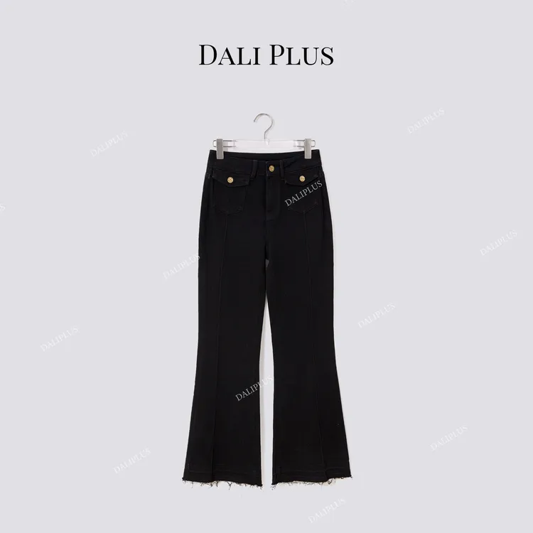DALI PLUS“高奢限定系列复古喇叭牛仔裤”百搭长裤-D5CH5077-1