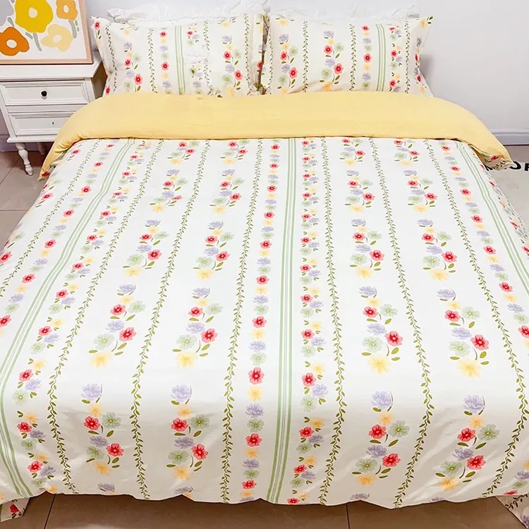 （浅浅花漾）全棉超柔加厚棉磨毛四件套被套罩床单秋冬床上用品保暖