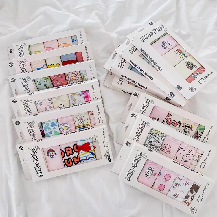 咪mo回购款精梳棉五条装平角无骨内裤