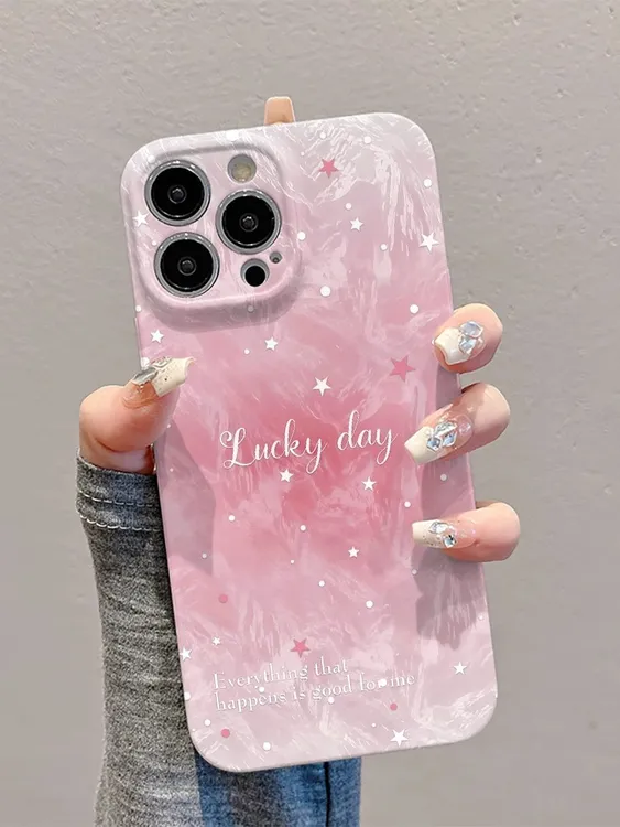 菲林软壳防摔粉水晶文字适用苹果16华为reno14小米15vivox200 1加