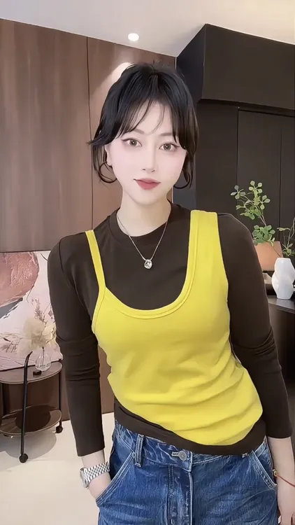 叠穿两件套打底衫T恤女欧货2025秋装新款不规则长袖显瘦小众上衣