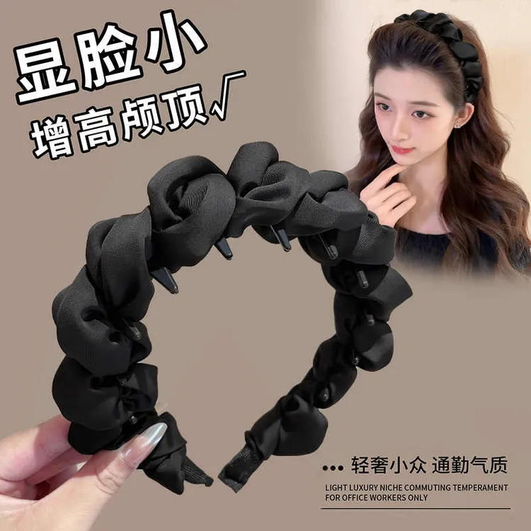 云朵泡泡宽发箍女2025新款缎面高级感洋气时尚高颅顶头箍洗脸头饰