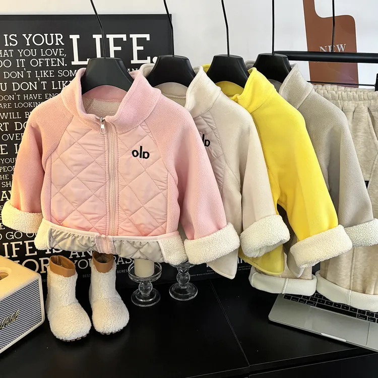 【加厚保暖】儿童韩版奥粒绒加绒外套冬季校服神器内穿拉链拼色上衣