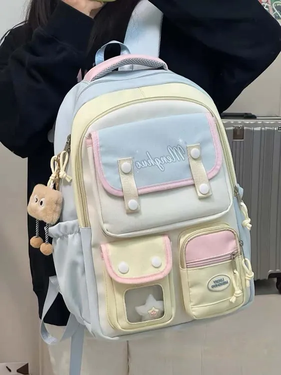 高颜值ins可爱双肩包 2025年新款大容量背包初中高中学生书包女生