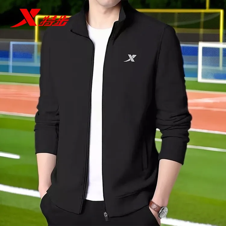 特步运动休闲外套男春秋款男装2025新款运动服男士户外衣服上衣男