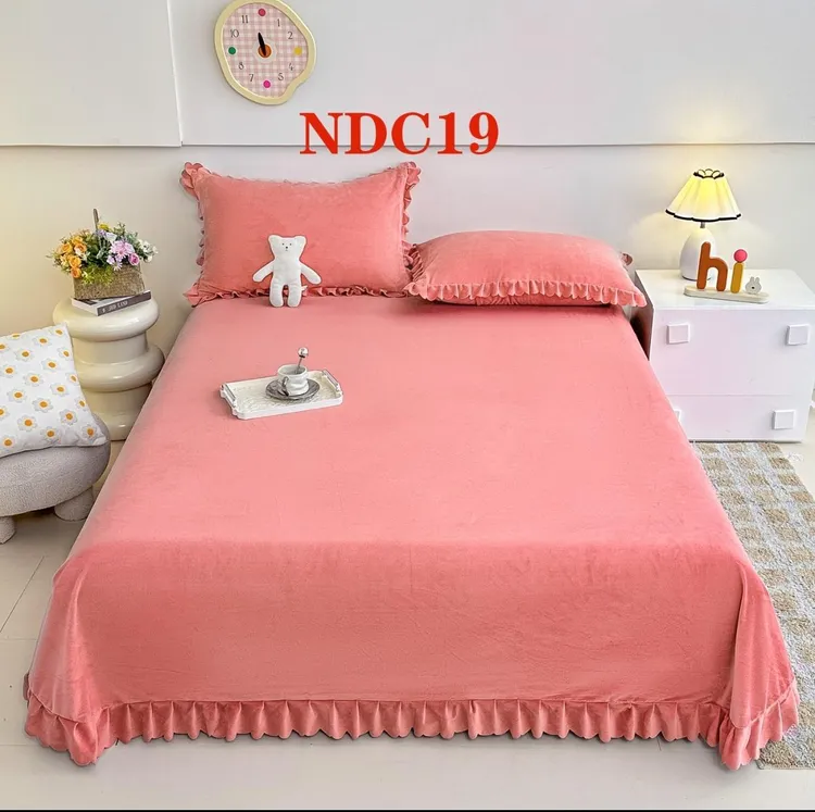 加绒床盖宝宝绒三件套可机洗不褪色不起球床单床裙