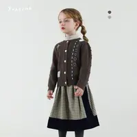 允儿妈女童韩系刺绣绵羊毛混纺毛衣开衫宝宝冬季针织外套儿童上衣