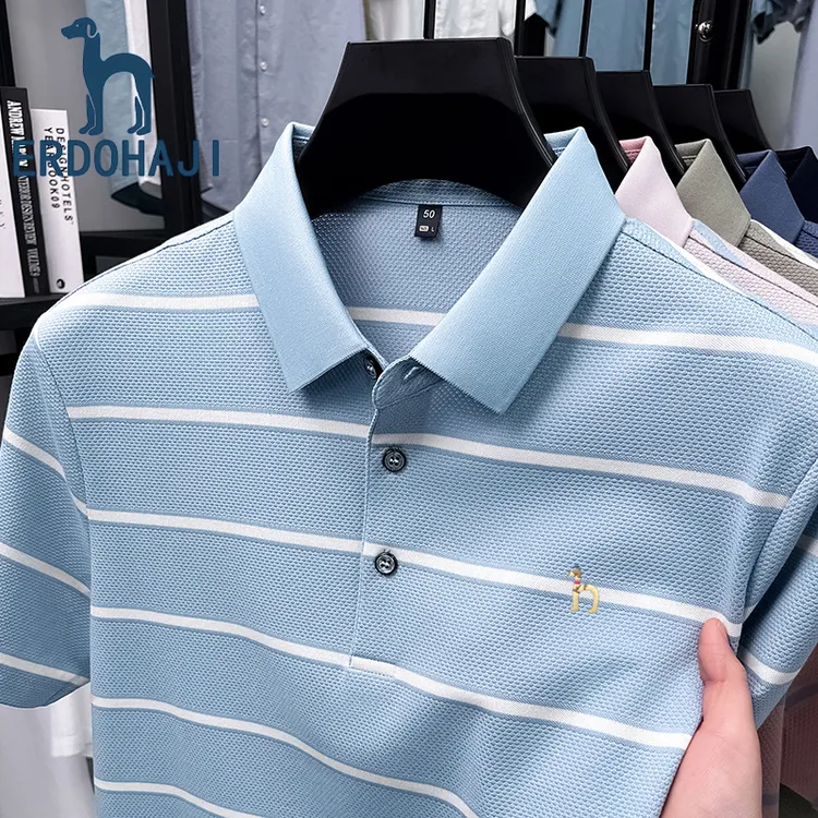 奥特莱斯撤柜丨专柜正品短袖t恤男翻领夏季时尚休闲条纹Polo衫潮