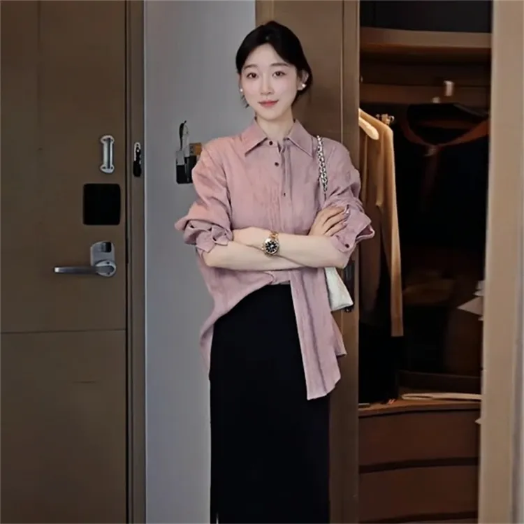 polo领春季时髦百搭衬衫2025年新款个性长袖女装宽松显瘦漂亮上衣