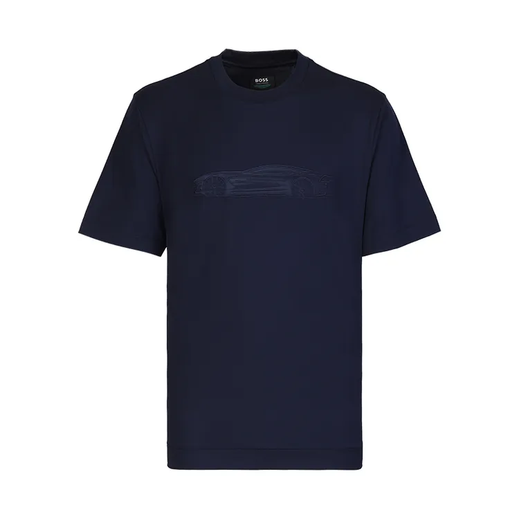 HugoBoss/雨果博斯男士夏季凉感阿斯顿马丁联名印花T恤黑白12565