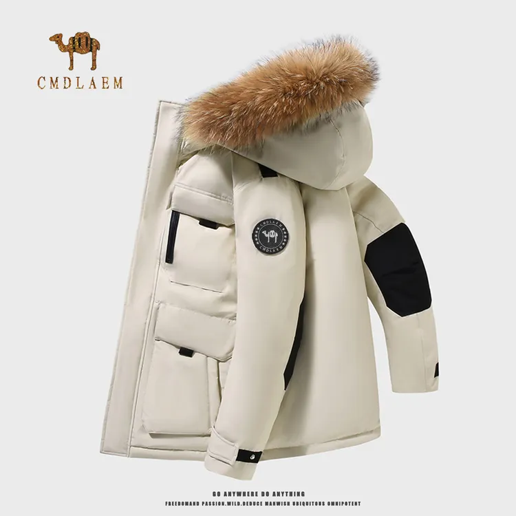 CMDLAEM美国新款羽绒服男女中长款户外极寒加厚情侣款工装外套