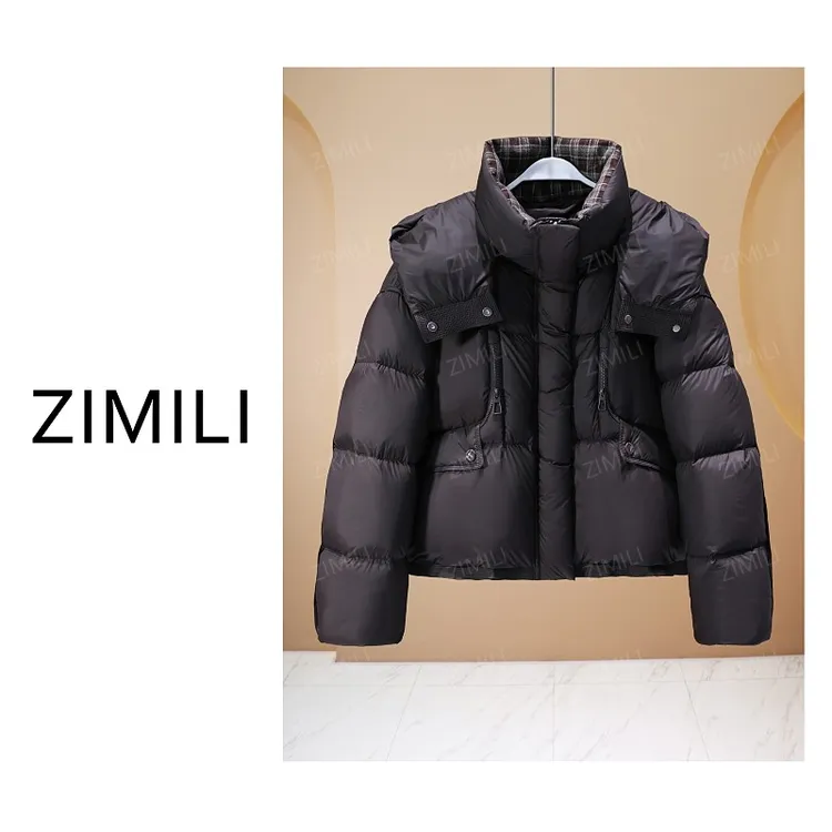 【亮哥女装】2025冬季新品深咖色90绒高蓬松加厚羽绒服265026-5