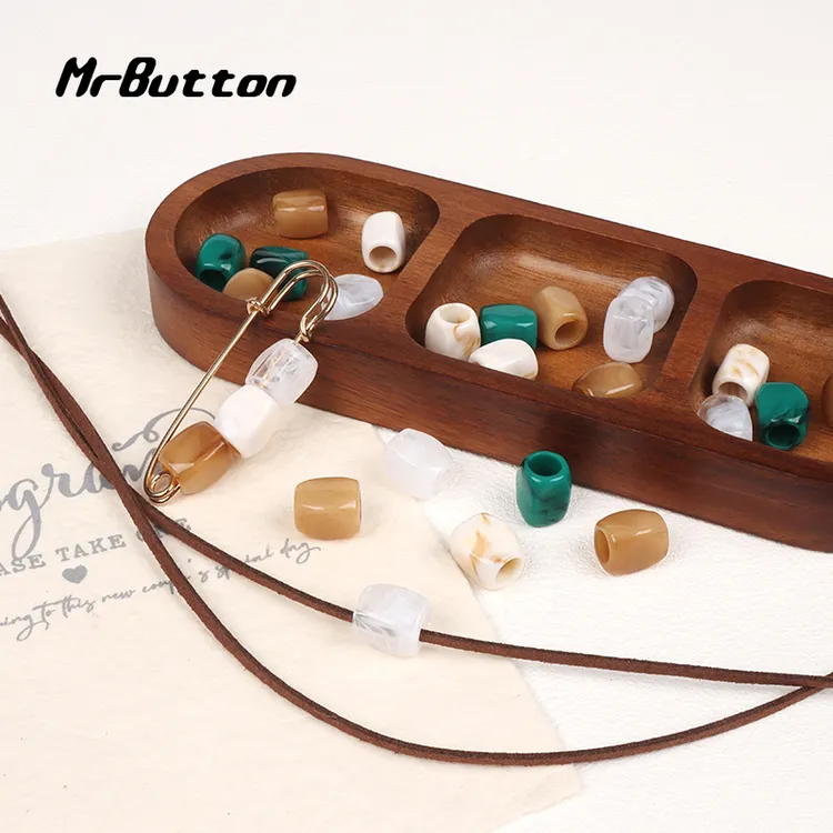 MR BUTTON 亚克力仿石头大孔珠子diy连衣裙复古鞋子时尚配件纽扣