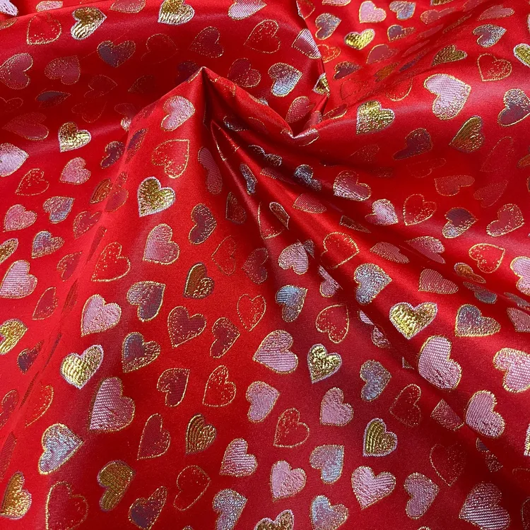［爱心］织金线提花织锦缎童装礼服娃衣宠物布料手工包装面料多色