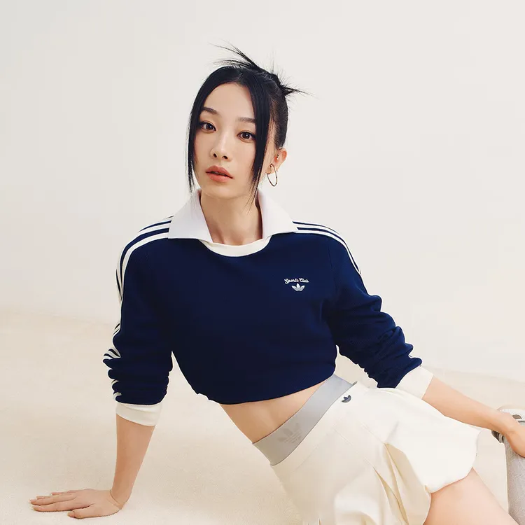adidas Originals阿迪三叶草女子CC LS TEE W针织有领长T恤JM8012