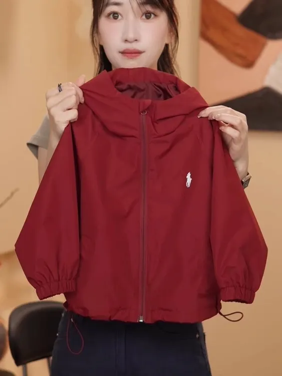 儿童冲锋衣普通外套常规连帽韩版上衣百搭女春季秋季春秋运动开衫