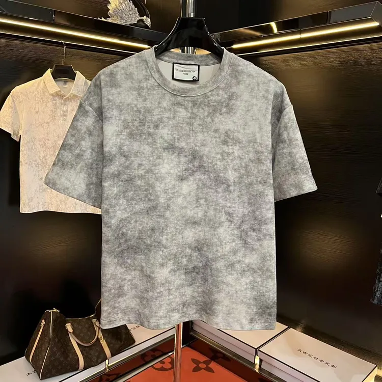 【小宋】夏季新款扎染短袖T恤男设计感圆领半袖体恤打底衫上衣