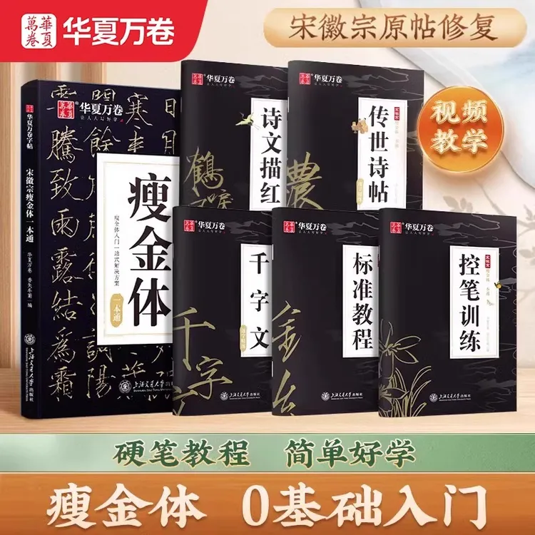 【瘦金体一本通】宋徽宗初学者视频教学速成教程字帖