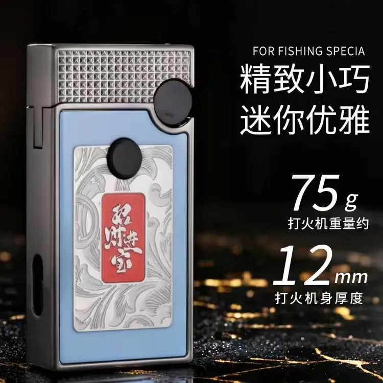 jobon新款创意双火焰直冲充气打火机高档明火 直冲火焰送男士礼品