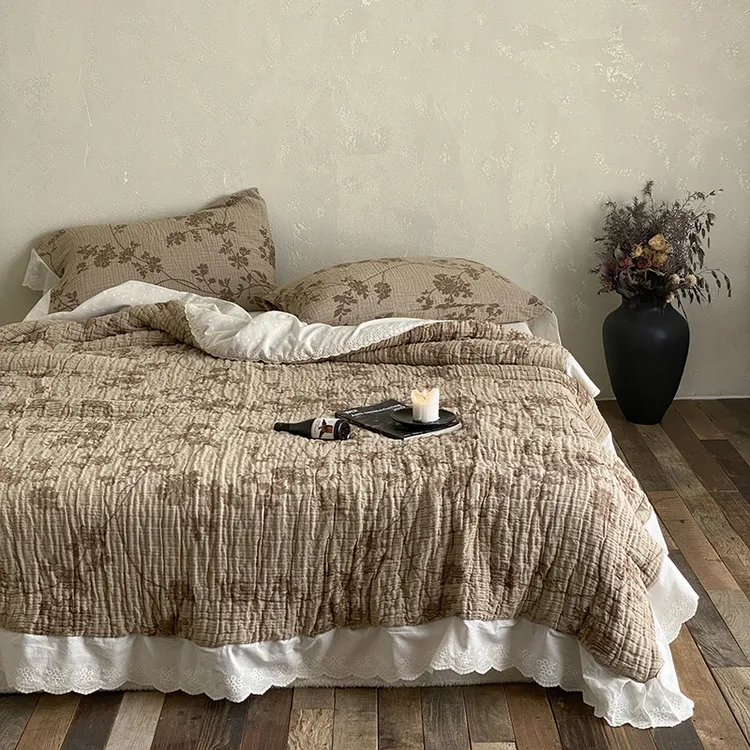 韩式十层单股纱美学被全棉纱布被子被芯法式轻奢花边款夏被春秋被