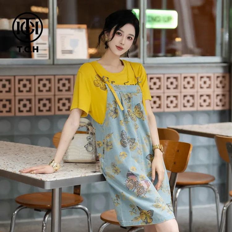 TCH私服烫钻工艺时尚休闲百搭气质舒适套装女T75B07E5095轻奢tch