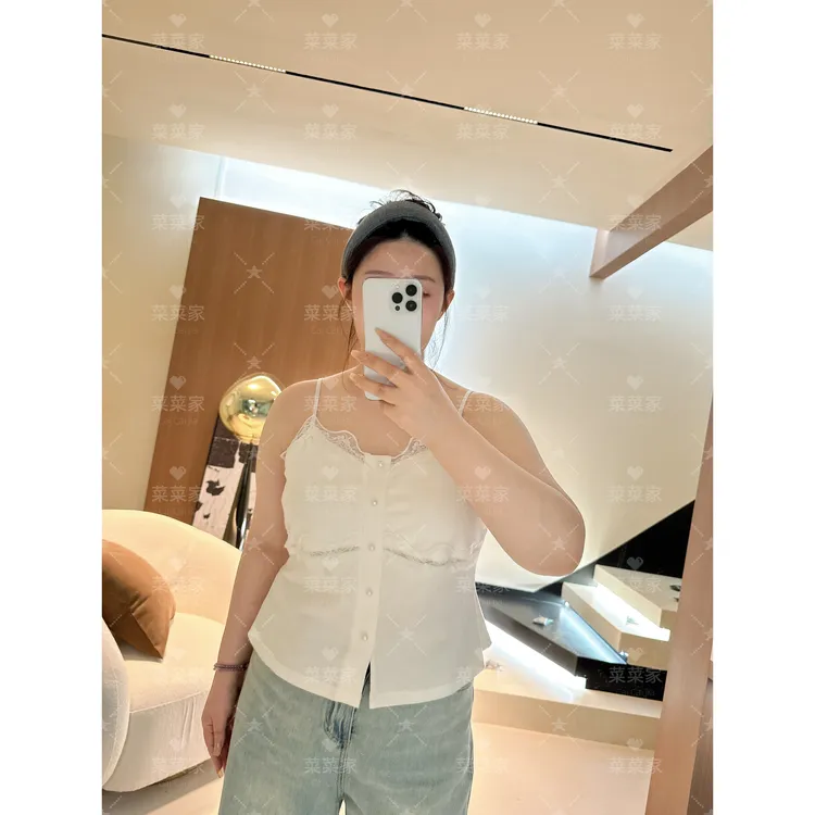 【菜菜家】2025夏季新款甜美蕾丝花边百搭吊带CCC11451