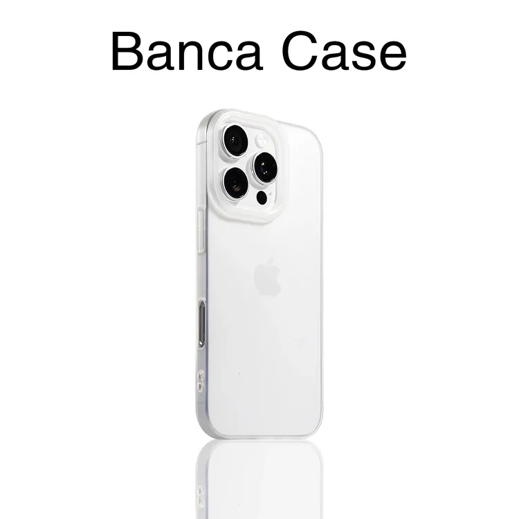 BANCA高级肤感磨砂大孔适用苹果16/15promax手机壳iPhone14透明13