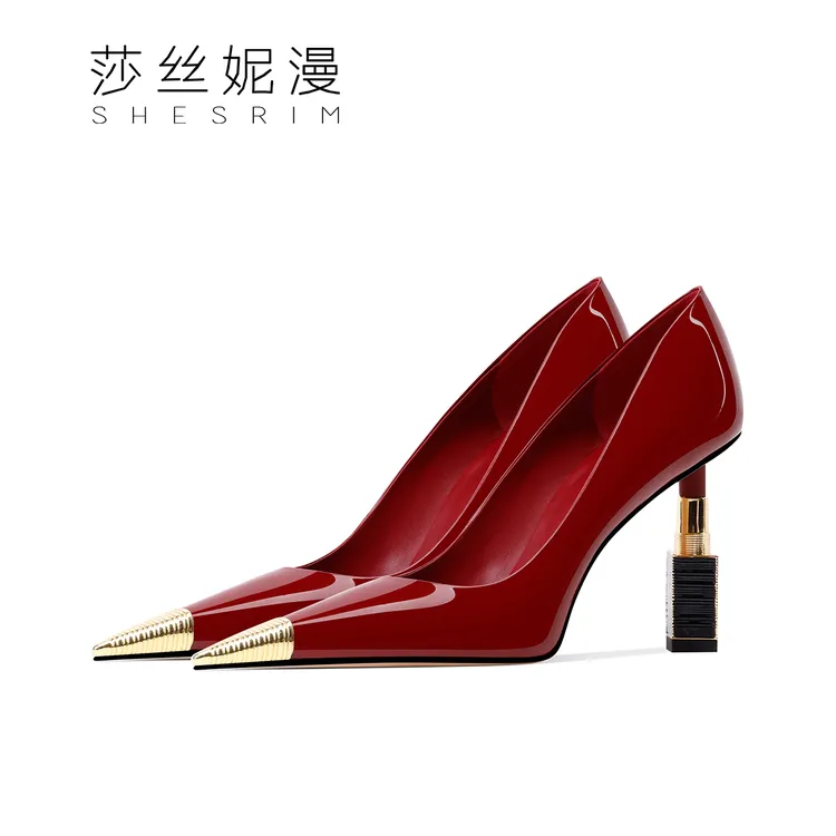 「女王范」2025春秋新款高跟鞋金属方头细跟黑色御姐单鞋百搭法式