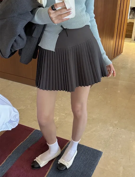 运费补贴小个子秋冬高腰遮胯显瘦甜辣A字百褶裙气质显瘦半身短裙