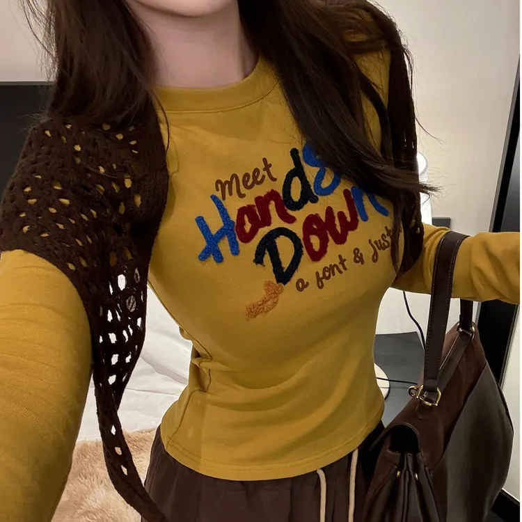 GUIDI GUDI【左转灯】极简风时尚百搭长袖/黄加蓝