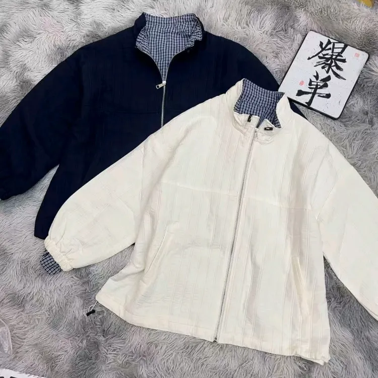 新款香风拼接小二棉夹克外套9268
