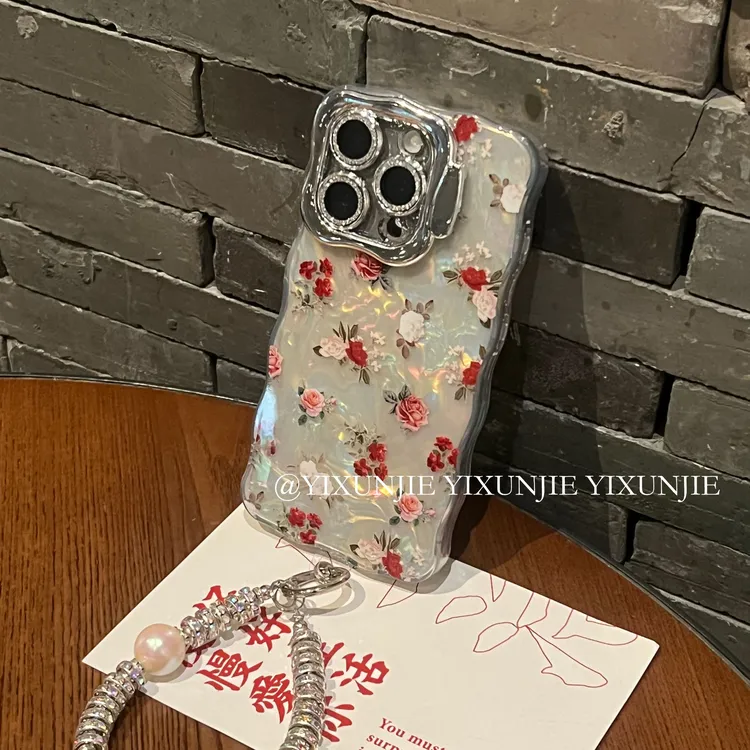 防摔贝母花朵镜头膜支架适用苹果16手机壳iPhone15/14/13promax12