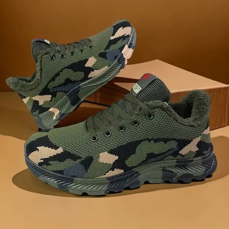 【成功男士保暖鞋！】冬季加绒户外迷彩鞋休闲运动登山防滑耐磨男女商品图