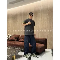 RICH陈发财【流苏绣线】复古的精致！情侣款小领口拼色T恤8050