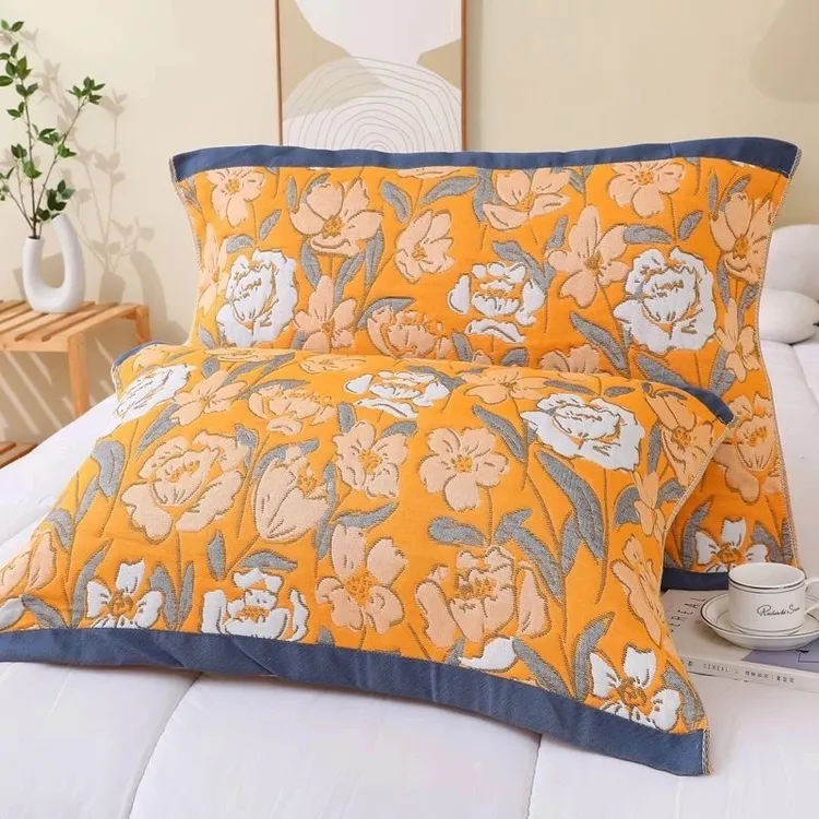 枕巾一对加大加厚纱布棉大号枕巾透气吸汗隔脏不起球情侣用商品图