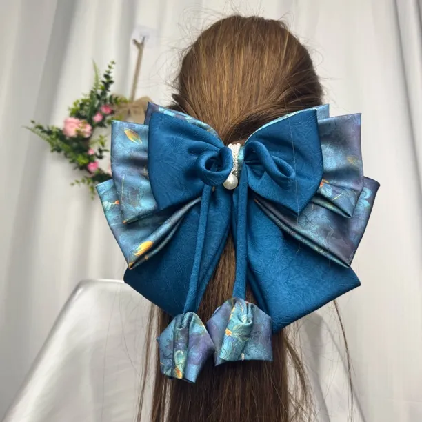 气质百搭时尚深色大蝴蝶弹簧夹优雅精致发饰头饰发夹网红复古