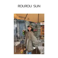 27591早秋款女装美式复古设计感棒球服夹克小众休闲宽松外套潮流