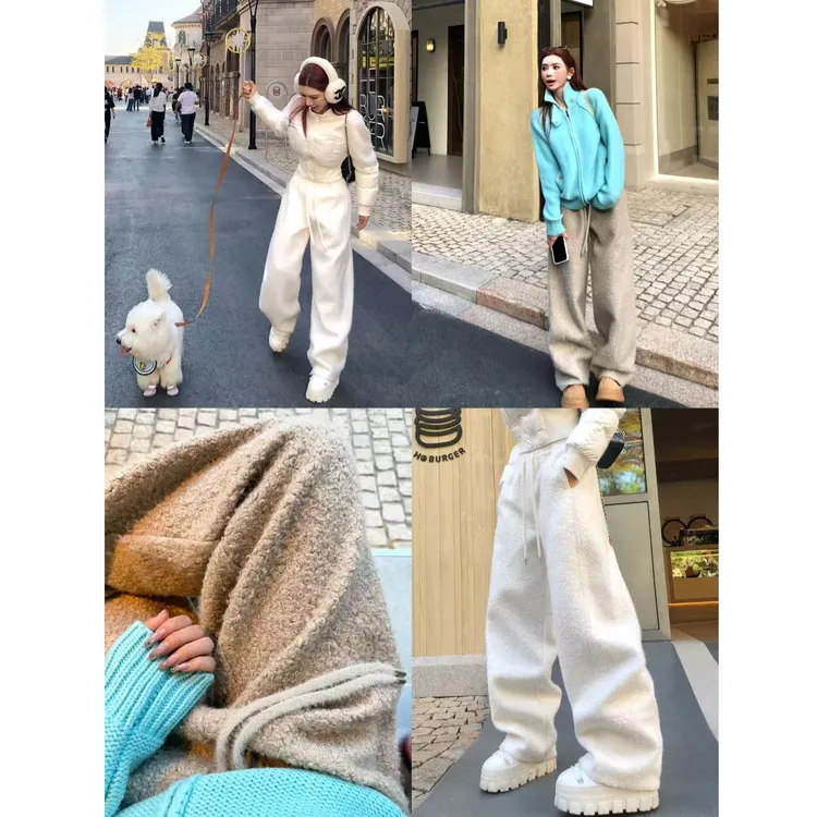 婉君【小绵羊】秋冬慵懒风抽绳百搭休闲裤LWJ25D4K3936