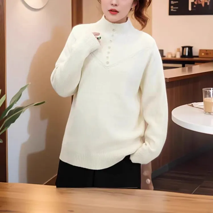 2130大码女装针织衫简约宽松气质时尚韩版显瘦通勤日常休闲冬季