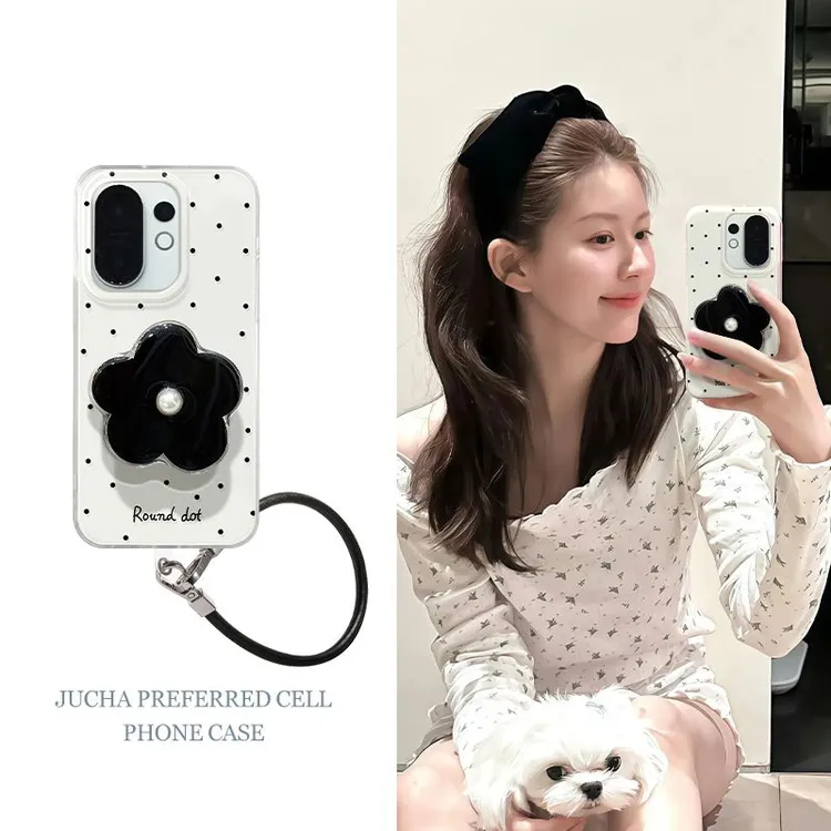 适用波点黑白花vivos30手机壳高级感轻奢VIVOs20pro女款s19小众18