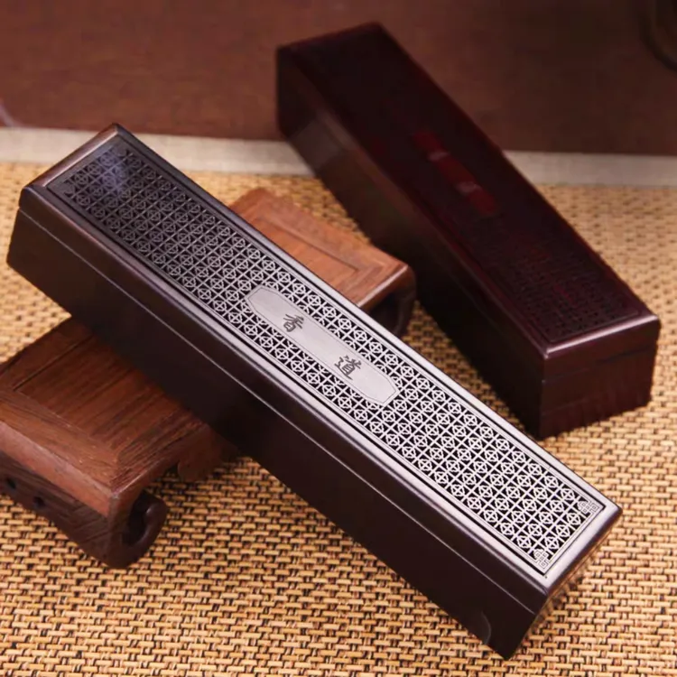 实木镂空雕刻双层线香盒实用美观家居摆件