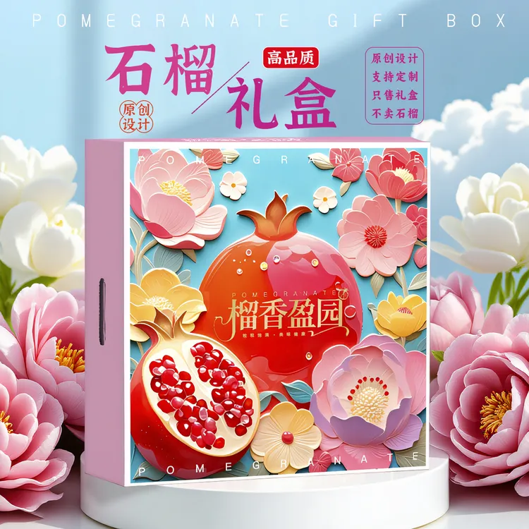 榴香盈园石榴礼盒包装盒空盒子突尼斯蒙自石榴礼品包装纸箱子