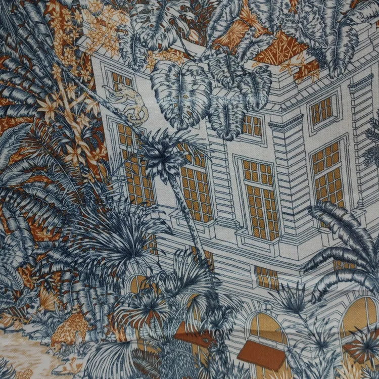 女花朵不掉色水墨画/油画围巾保暖百搭长巾套装披肩