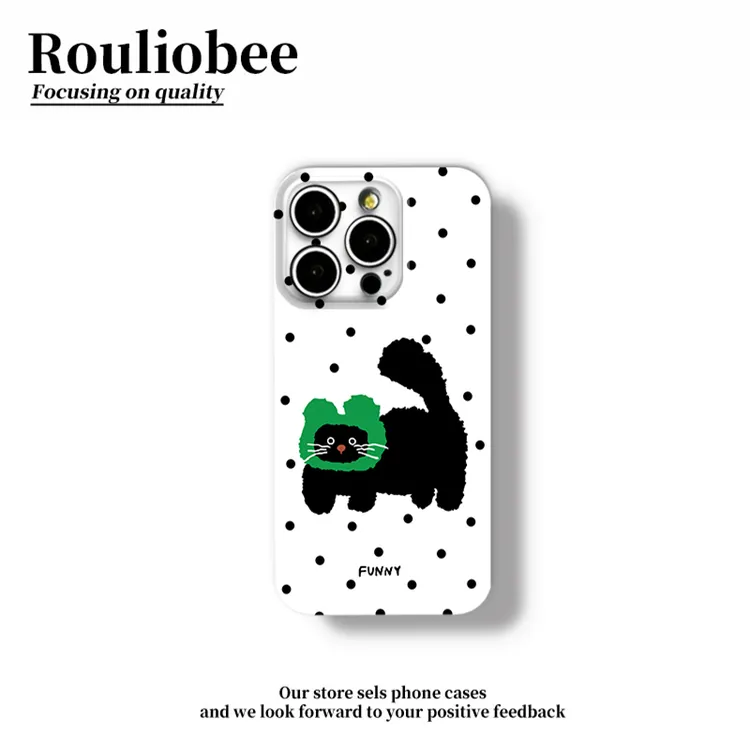 绿色头套猫咪适用苹果17promax手机壳iPhone16华为vivo小米14oppo