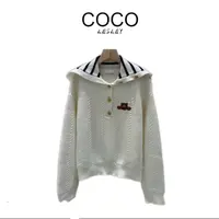 【COCOLESLEY】欧韩潮流休闲宽松针织秋冬凯旋门海军领加厚毛衣上衣