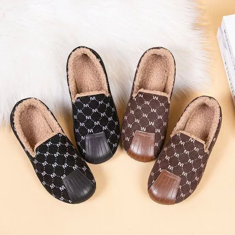 2025冬季棉鞋加绒加厚新款豆豆鞋女时尚保暖毛毛一脚蹬休闲豆豆鞋