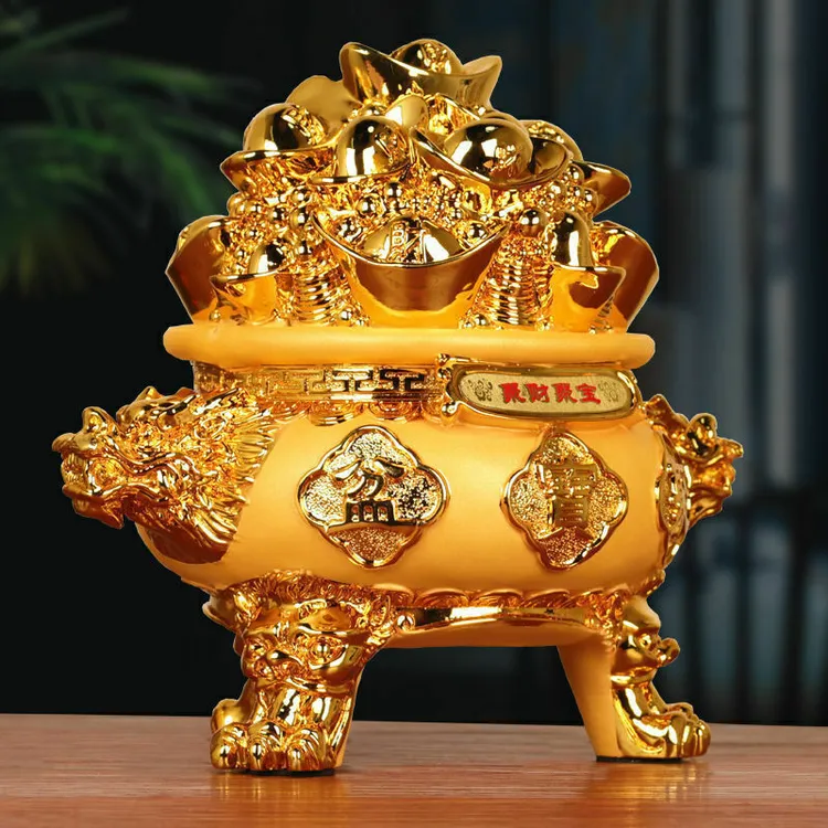 聚宝盆摆件聚财硬币储钱罐驾车用品