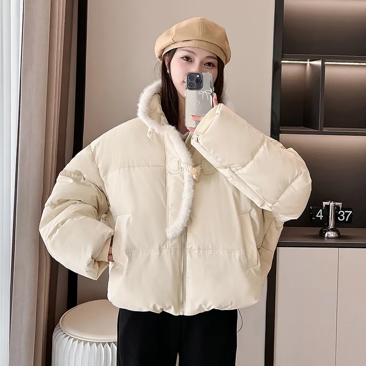 女装上衣】韩版服女设计感拼接冬季保暖时尚小众外套2025新短款