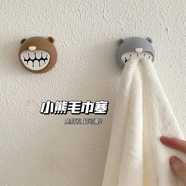 毛巾收纳塞免打孔硅胶黏贴墙上挂钩卫生间浴室擦手抹布洗脸巾挂架